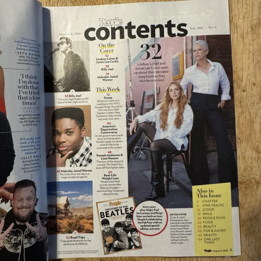 PEOPLE MAG 8/4/25 Lindsey & JLC Cover Liam Neeson & Pamela Anderson Fling